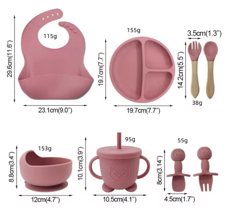 DG Set Vajilla Silicona Bebe x 8 Piezas - Minha loja