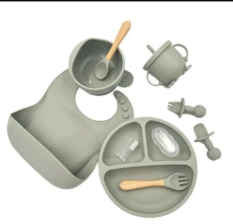 Set vajilla silicona 8 piezas de Bebe - Minha loja