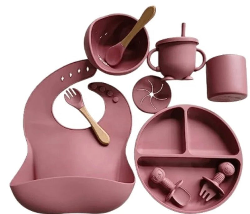 Set vajilla silicona 8 piezas de Bebe - Minha loja